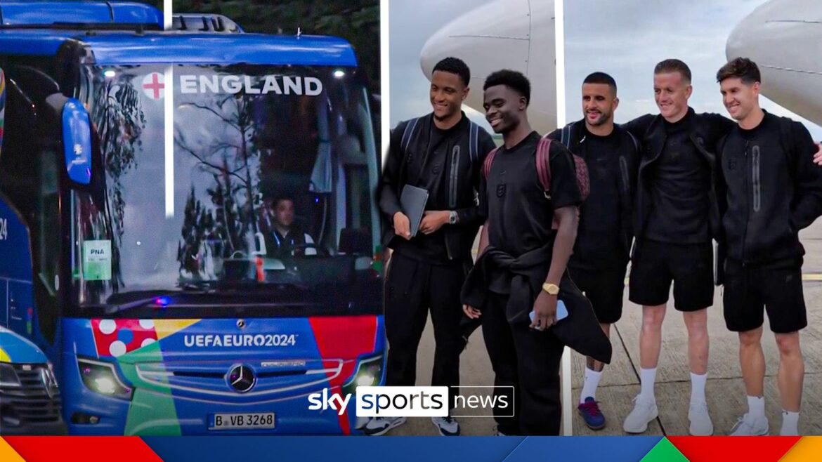 England players arrive in Germany ahead of Euro 2024! | Football News | Sky Sports
