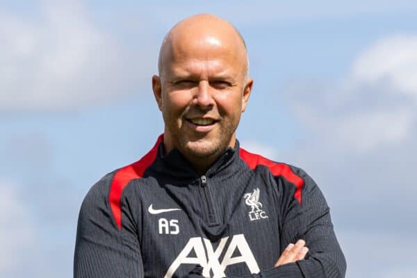 KIRKBY, ENGLAND - Friday, July 5, 2024: Liverpool's new head coach Arne Slott is presented at a photo call at the club's AXA Training Centre. (Photo by David Rawcliffe/Propaganda)