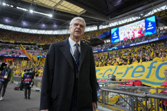 Arsène Wenger at the Champions League final between Real Madrid and Borussia Dortmund on June 1, 2024 at London's Wembley Stadium.