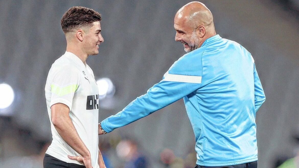 'His Contributon Has Been Massive': Pep Guardiola Hails Julian Alvarez's Contribution During Manchester City Days