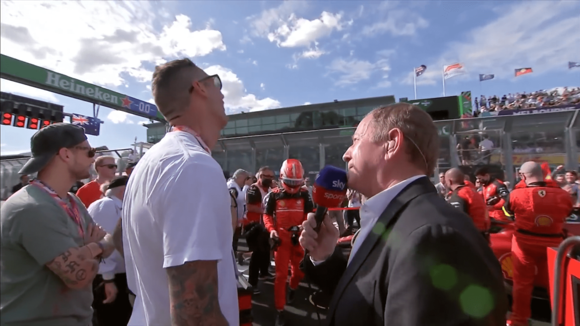 Australian Grand Prix saw Martin Brundle in excruciatingly awkward interview with Zinedine Zidane's biggest rival
